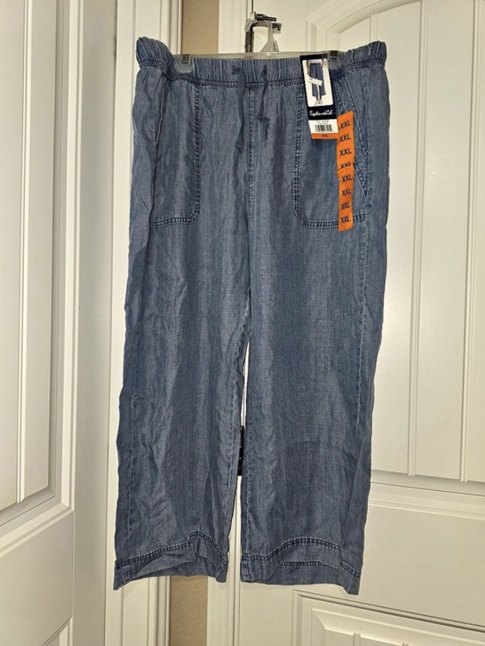 Splendid Women's Wide Leg Crop Pant Cropped Pants in Blue Size XXL NWT